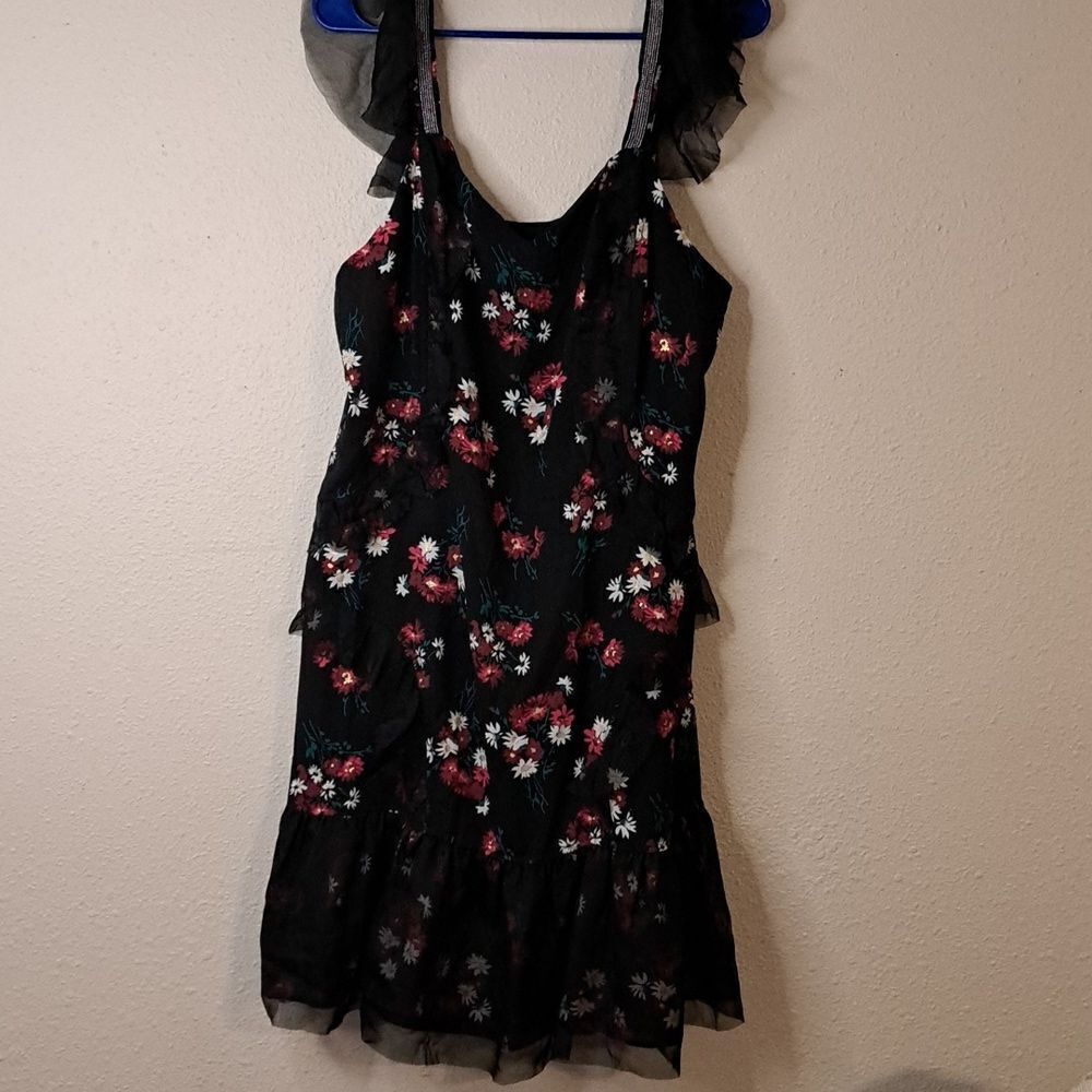 Libby Edelman black floral dress size large